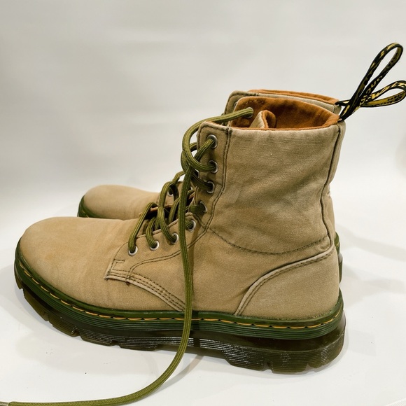 Vintage dr marten green maelly combat boots men’s 8 women’s 9 doc martens canvas - Picture 6 of 16
